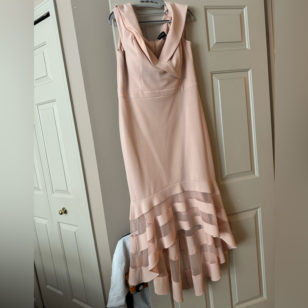 Off the shoulder blush pink dress
